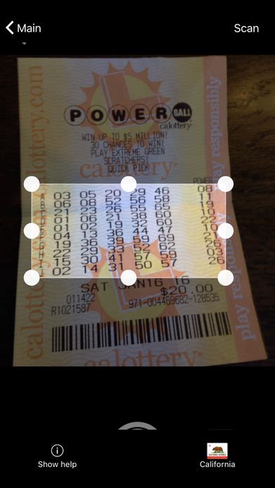 powerball lottery ticket scanner app.
